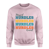 Personalized Hurdles Hurdles Hurdles on a Sweatshirt With Mascot and Hurdler Name on a Sweatshirt