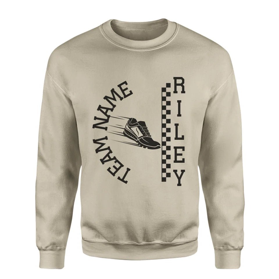 Personalized Hurdles on a Sweatshirt With Team and Hurdler Name on a Sweatshirt