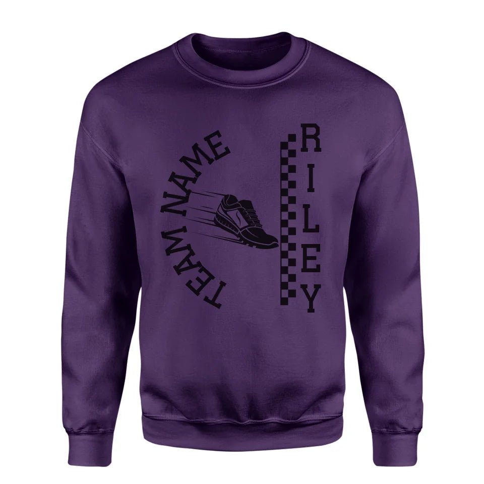 Personalized Hurdles on a Sweatshirt With Team and Hurdler Name on a Sweatshirt