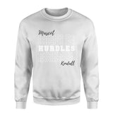 Custom Hurdles on a Sweatshirt With Mascot and Hurdler Name on a Sweatshirt