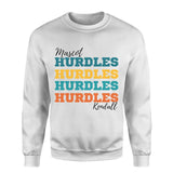 Personalized Hurdles Hurdles Hurdles on a Sweatshirt With Mascot and Hurdler Name on a Sweatshirt