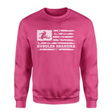 Hurdles Grandma Horizontal Flag on a Sweatshirt with a White Graphic