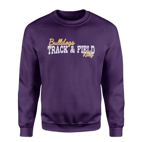 Custom Hurdles Mascot and Hurdler Name on a Sweatshirt with a White Graphic