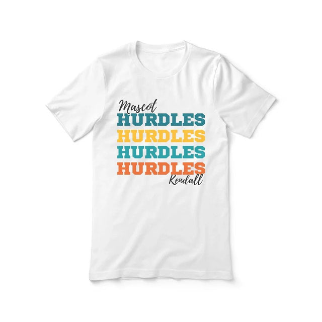 Personalized Hurdles Hurdles Hurdles Shirt With Mascot and Hurdler Name on a Unisex T-Shirt