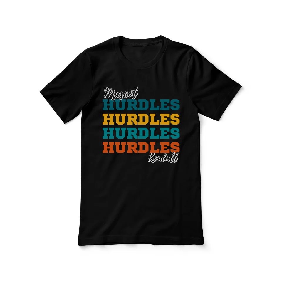 Personalized Hurdles Hurdles Hurdles Shirt With Mascot and Hurdler Name on a Unisex T-Shirt