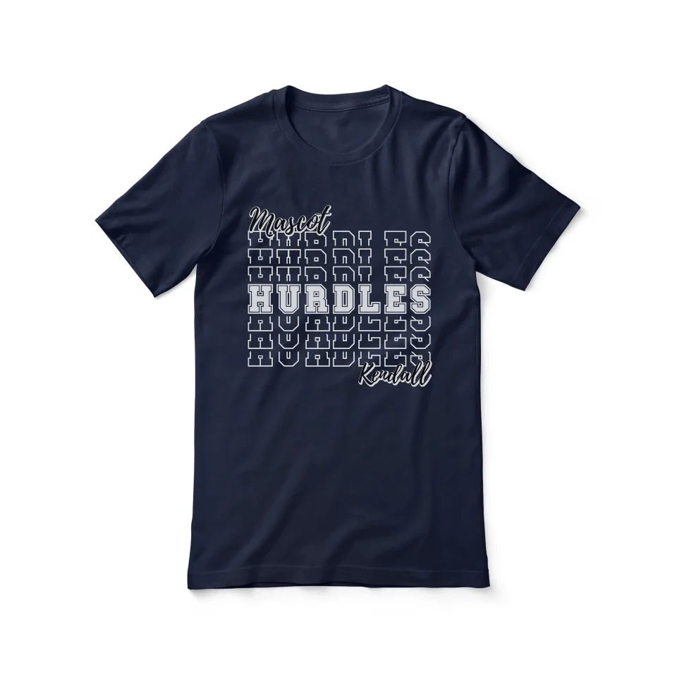 Custom Hurdles Shirt With Mascot and Hurdler Name on a Unisex T-Shirt