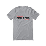 Custom Hurdles Mascot and Hurdler Name on a Unisex T-Shirt with a Black Graphic