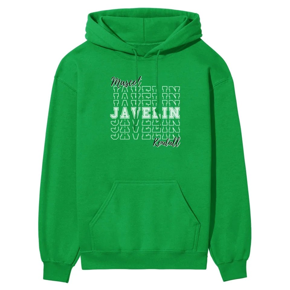 Custom Javelin on a Sweatshirt With Mascot and Javelin Thrower Name on a Hoodie