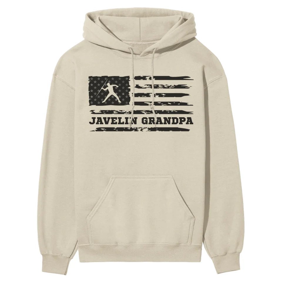 Javelin Grandpa Horizontal Flag on a Hoodie with a Black Graphic