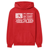 Javelin Dad Horizontal Flag on a Hoodie with a White Graphic