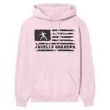 Javelin Grandpa Horizontal Flag on a Hoodie with a Black Graphic