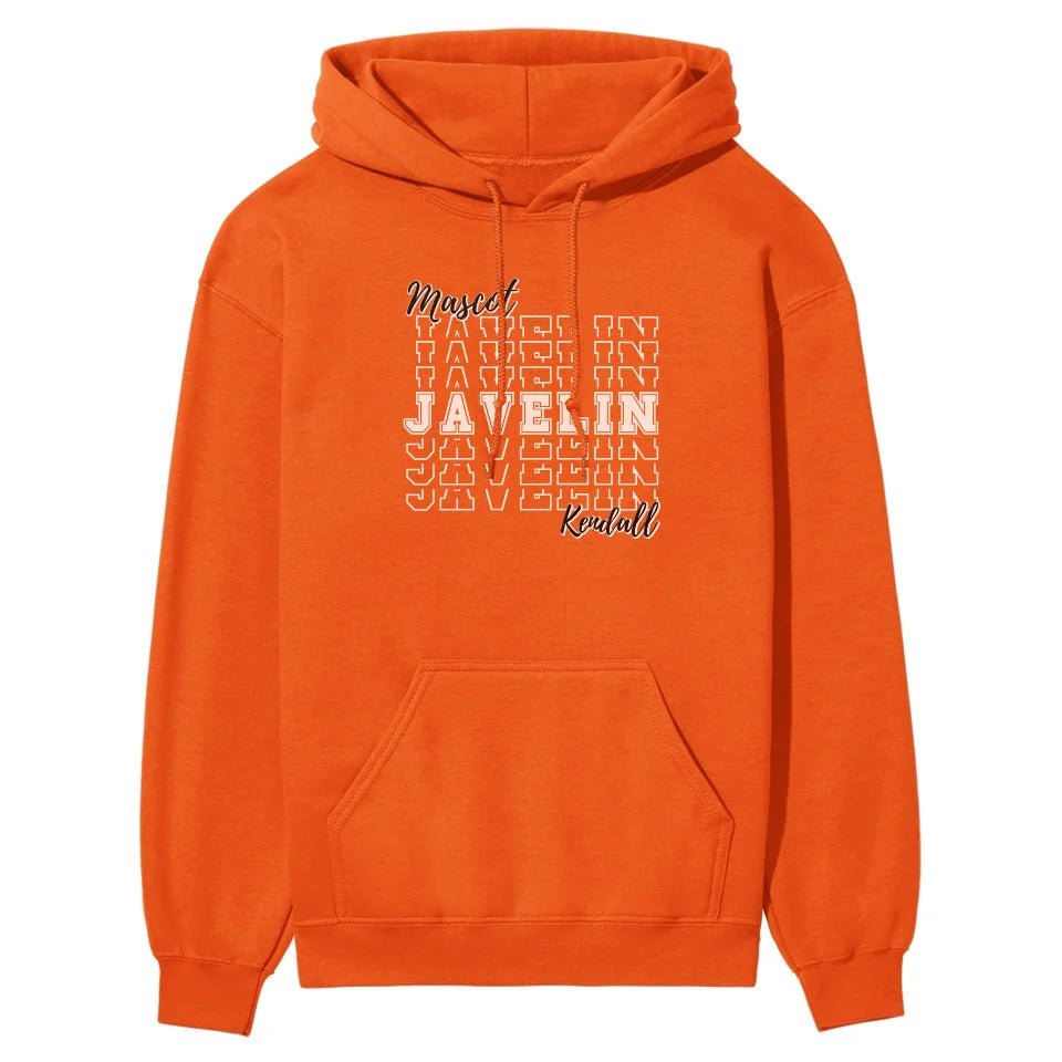 Custom Javelin on a Sweatshirt With Mascot and Javelin Thrower Name on a Hoodie