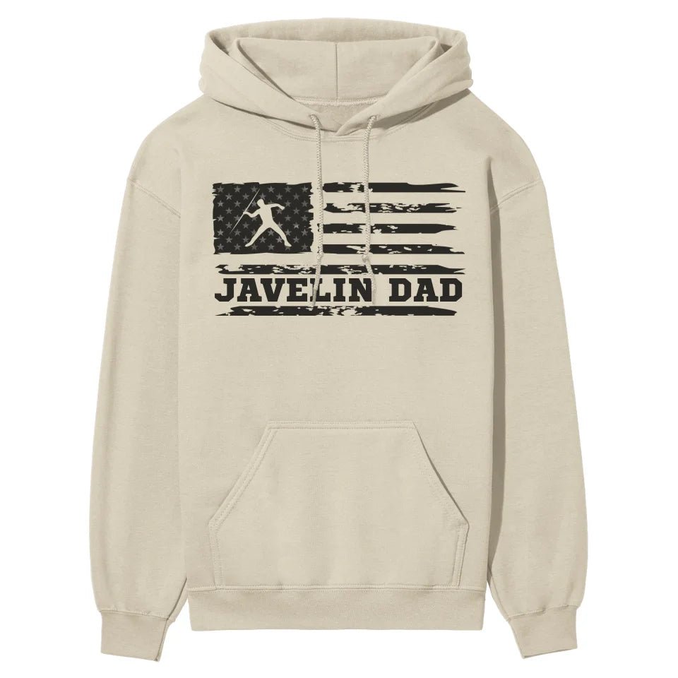 Javelin Dad Horizontal Flag on a Hoodie with a Black Graphic