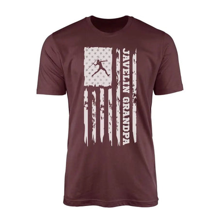 Javelin Grandpa Vertical Flag on a Men's T-Shirt with a White Graphic