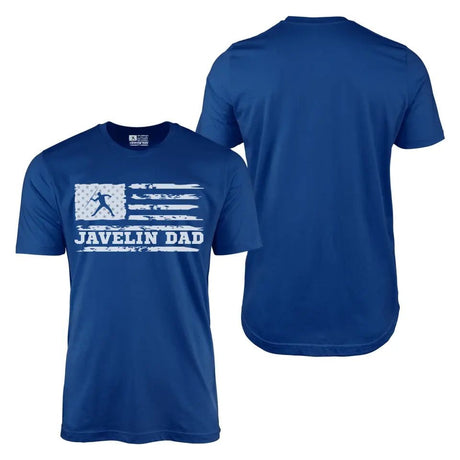 Javelin Dad Horizontal Flag With Javelin Thrower Name on a Men's T-Shirt with a White Graphic