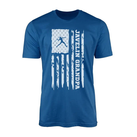 Javelin Grandpa Vertical Flag on a Men's T-Shirt with a White Graphic