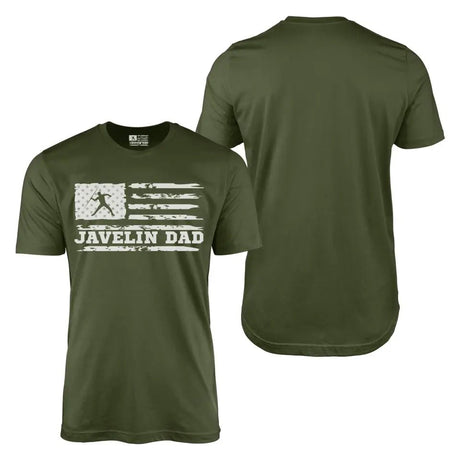 Javelin Dad Horizontal Flag With Javelin Thrower Name on a Men's T-Shirt with a White Graphic
