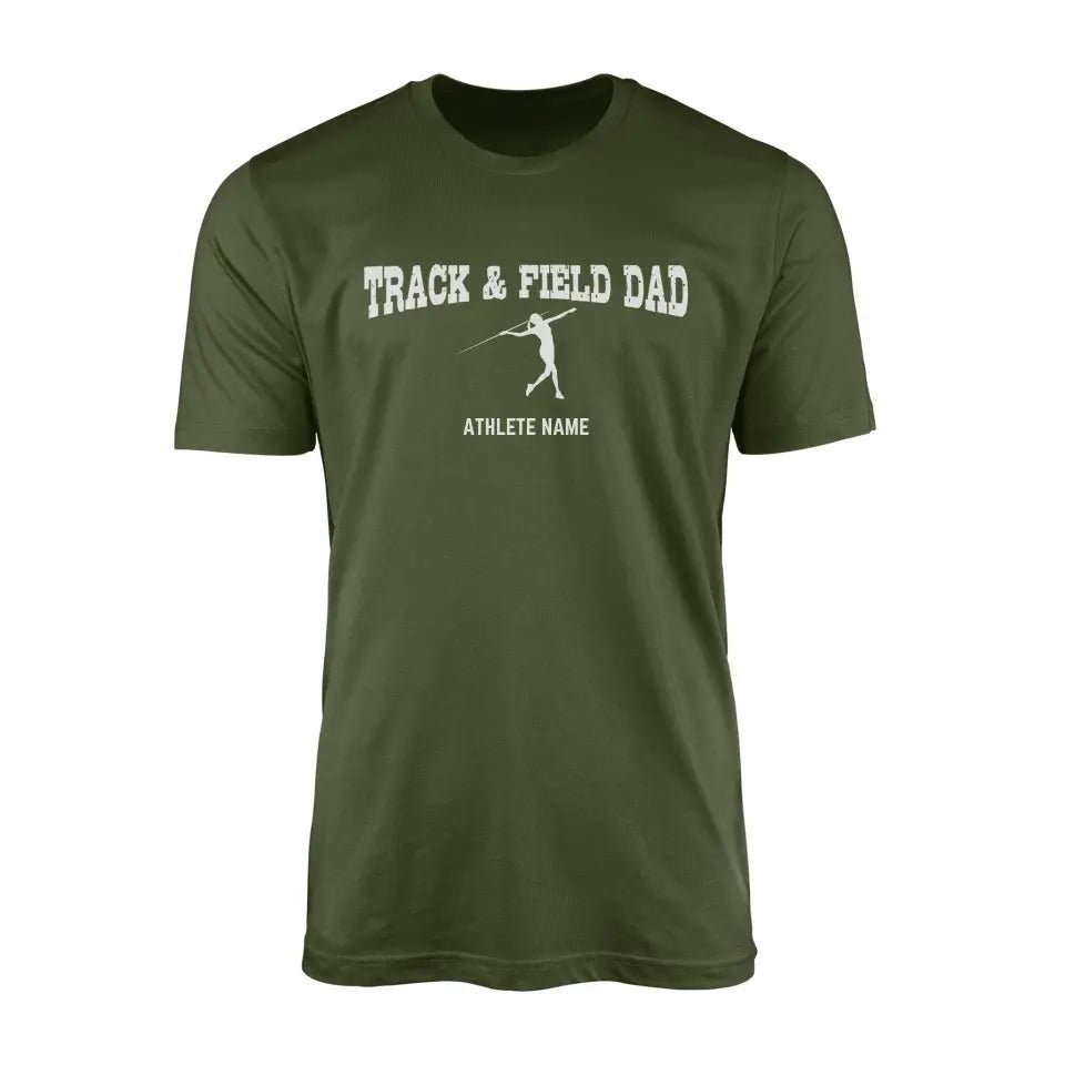 Javelin Dad with Javelin Thrower Icon and Javelin Thrower Name on a Men's T-Shirt with a White Graphic