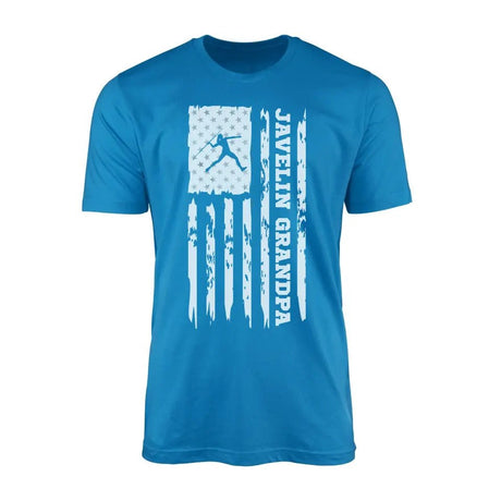 Javelin Grandpa Vertical Flag on a Men's T-Shirt with a White Graphic