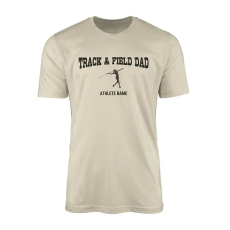 Javelin Dad with Javelin Thrower Icon and Javelin Thrower Name on a Men's T-Shirt with a Black Graphic