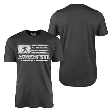 Javelin Dad Horizontal Flag With Javelin Thrower Name on a Men's T-Shirt with a White Graphic