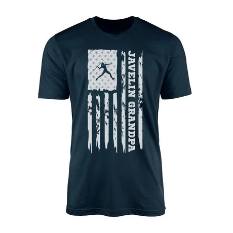 Javelin Grandpa Vertical Flag on a Men's T-Shirt with a White Graphic