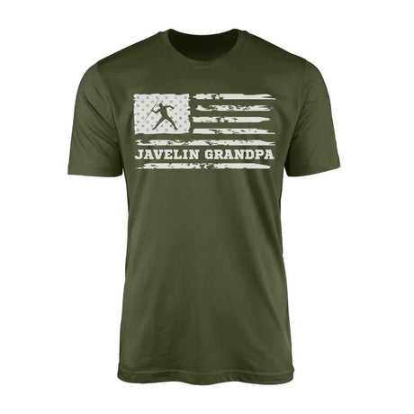 Javelin Grandpa Horizontal Flag on a Men's T-Shirt with a White Graphic