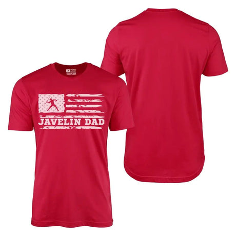 Javelin Dad Horizontal Flag With Javelin Thrower Name on a Men's T-Shirt with a White Graphic