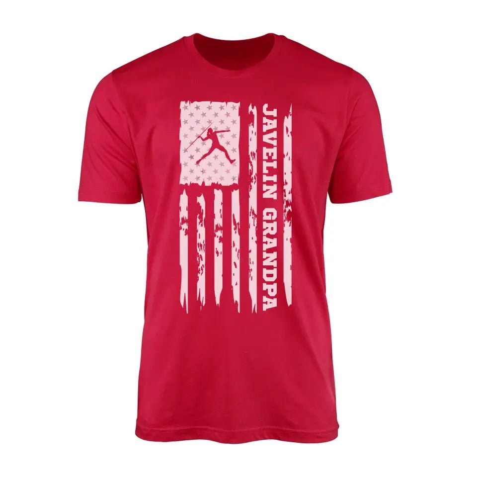 Javelin Grandpa Vertical Flag on a Men's T-Shirt with a White Graphic
