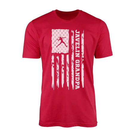 Javelin Grandpa Vertical Flag on a Men's T-Shirt with a White Graphic