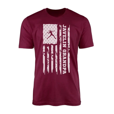 Javelin Grandpa Vertical Flag on a Men's T-Shirt with a White Graphic
