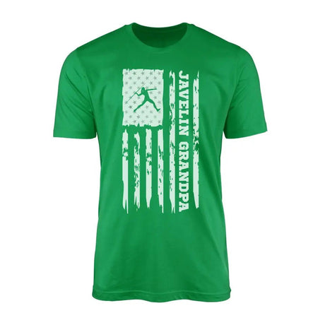 Javelin Grandpa Vertical Flag on a Men's T-Shirt with a White Graphic