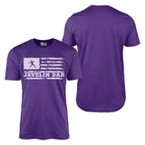 Javelin Dad Horizontal Flag With Javelin Thrower Name on a Men's T-Shirt with a White Graphic