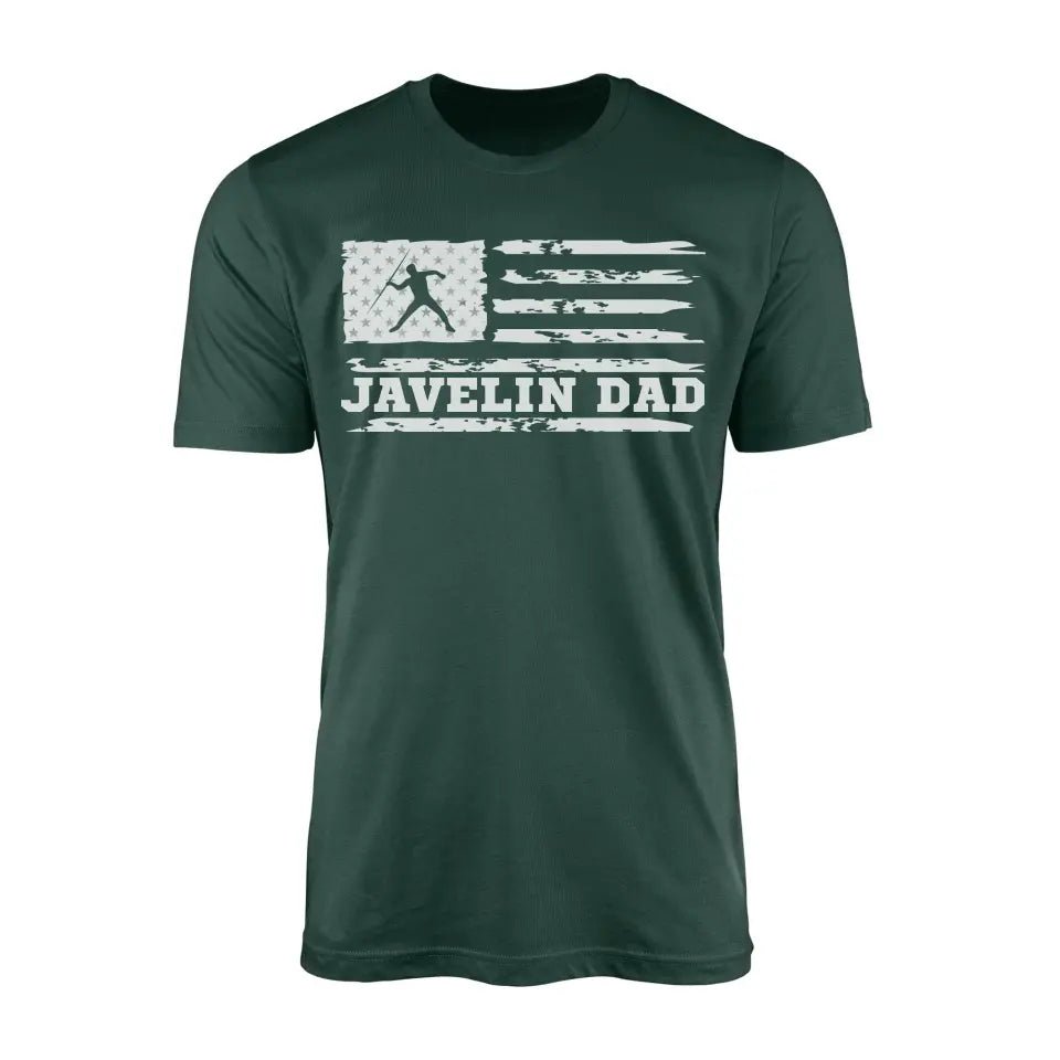Javelin Dad Horizontal Flag on a Men's T-Shirt with a White Graphic