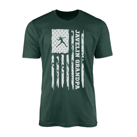 Javelin Grandpa Vertical Flag on a Men's T-Shirt with a White Graphic