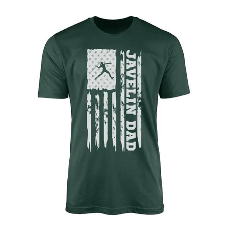 Javelin Dad Vertical Flag on a Men's T-Shirt with a White Graphic