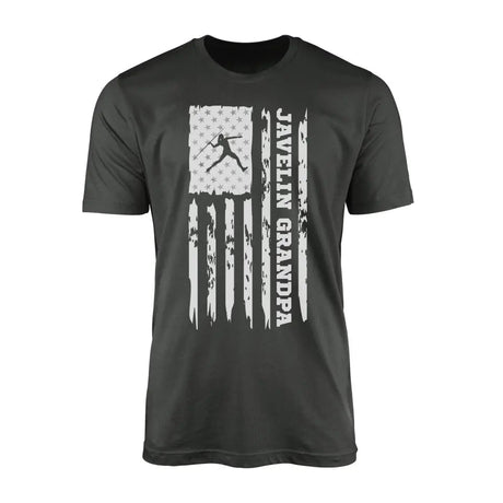 Javelin Grandpa Vertical Flag on a Men's T-Shirt with a White Graphic