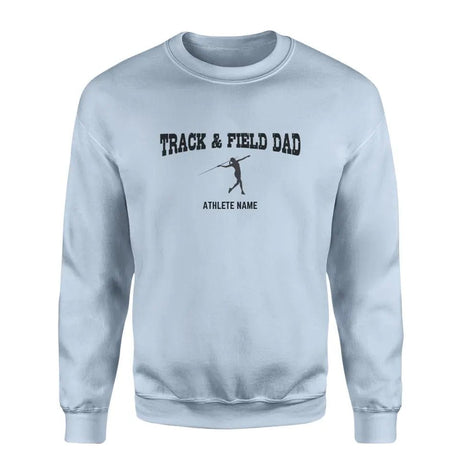 Javelin Dad with Javelin Thrower Icon and Javelin Thrower Name on a Sweatshirt with a Black Graphic