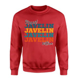 Personalized Javelin Javelin Javelin on a Sweatshirt With Mascot and Javelin Thrower Name on a Sweatshirt