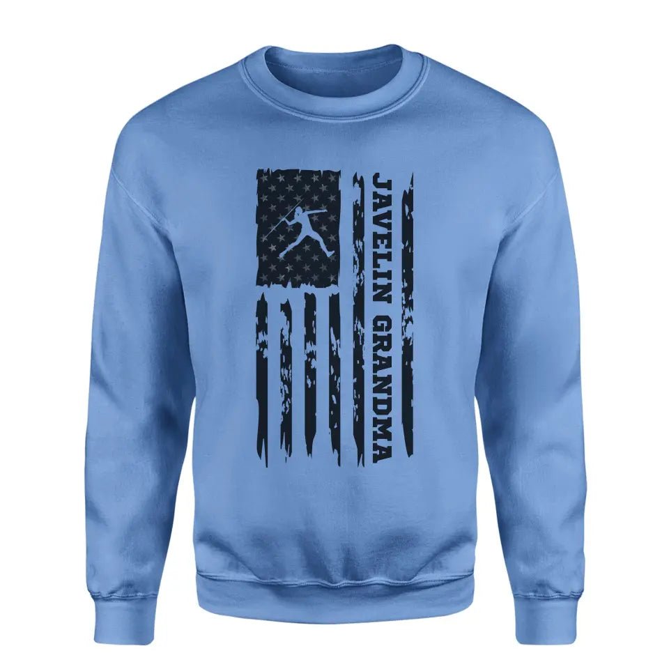 Javelin Grandma Vertical Flag on a Sweatshirt with a Black Graphic