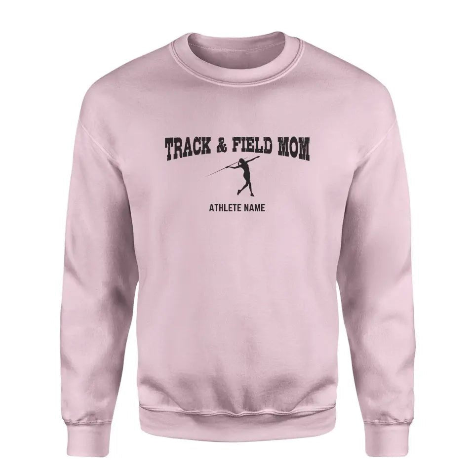 Javelin Mom with Javelin Thrower Icon and Javelin Thrower Name on a Sweatshirt with a Black Graphic