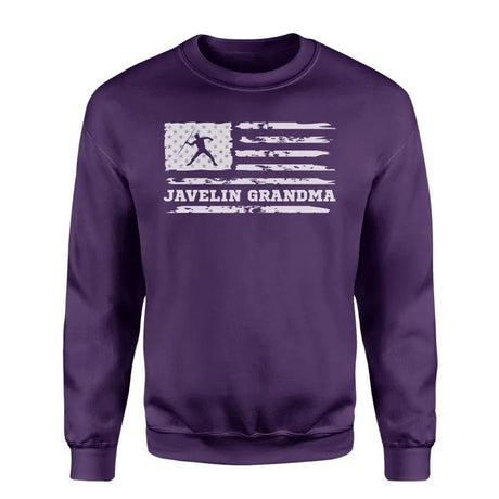 Javelin Grandma Horizontal Flag on a Sweatshirt with a White Graphic