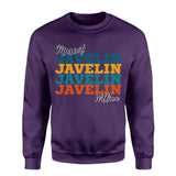 Personalized Javelin Javelin Javelin on a Sweatshirt With Mascot and Javelin Thrower Name on a Sweatshirt