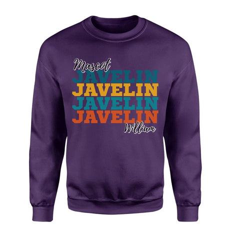 Personalized Javelin Javelin Javelin on a Sweatshirt With Mascot and Javelin Thrower Name on a Sweatshirt