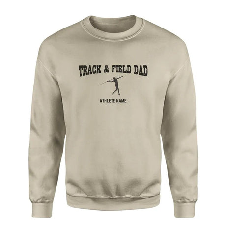Javelin Dad with Javelin Thrower Icon and Javelin Thrower Name on a Sweatshirt with a Black Graphic