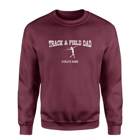 Javelin Dad with Javelin Thrower Icon and Javelin Thrower Name on a Sweatshirt with a White Graphic