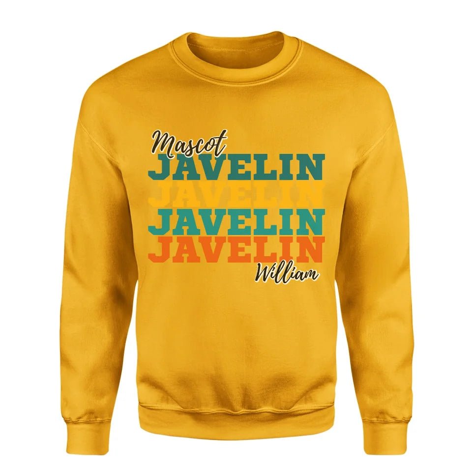 Personalized Javelin Javelin Javelin on a Sweatshirt With Mascot and Javelin Thrower Name on a Sweatshirt