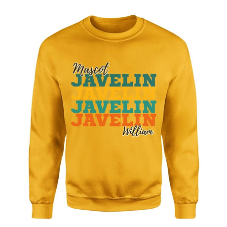 Personalized Javelin Javelin Javelin on a Sweatshirt With Mascot and Javelin Thrower Name on a Sweatshirt