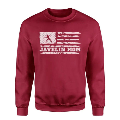 Javelin Mom Horizontal Flag on a Sweatshirt with a White Graphic