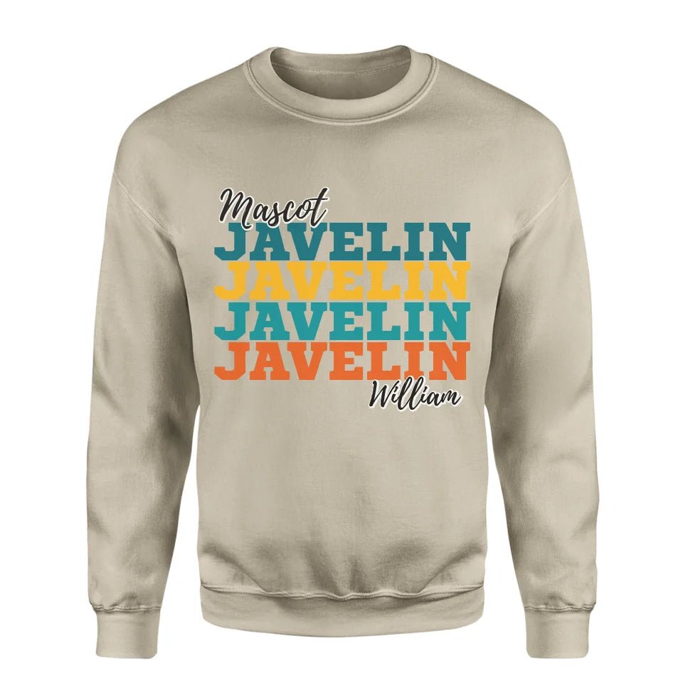 Personalized Javelin Javelin Javelin on a Sweatshirt With Mascot and Javelin Thrower Name on a Sweatshirt